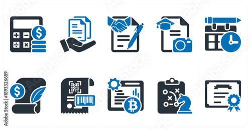 A set of 10 mix icons as cost calculator, best proposal, contract