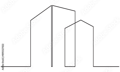 Minimalist city skyscrapers one continuous line illustration for urban landscape and architecture concept