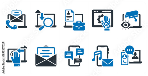 A set of 10 mix icons as vr glasses for a pc, vr controller, gamepad
