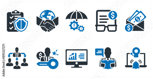 A set of 10 mix icons as health insurance, international buisness, risk management