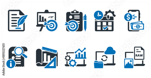 A set of 10 mix icons as engagement, rings, groom and bride