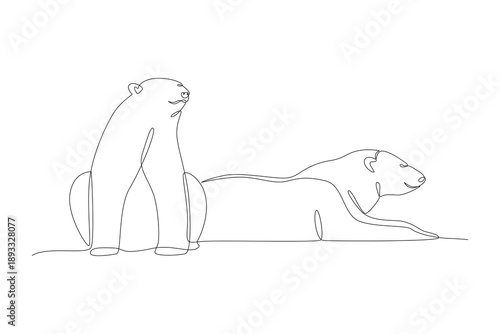 polar bears in Greenland. All about greenland Concept. Single line draw design Video 4k. Footage graphic illustration