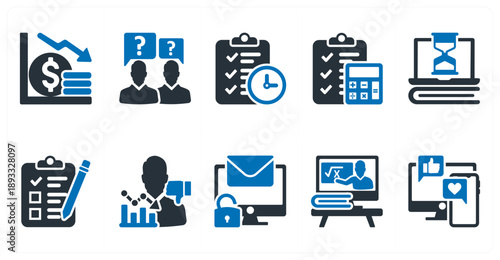 A set of 10 mix icons as crisis, communication problems