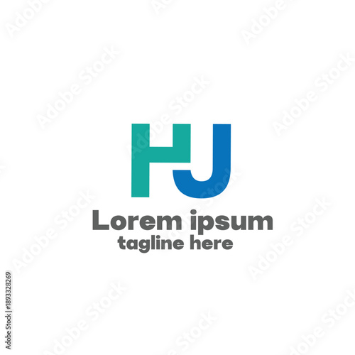 Letter HJ Creative logo design template 