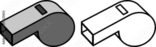 Sports Referee Whistle Isometric Vector Illustration