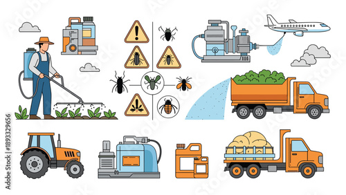 Comprehensive agricultural pest control services including crop spraying, chemical treatment, and specialized equipment for farm maintenance.