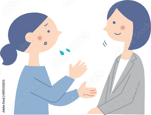 女性の相談にのる女性