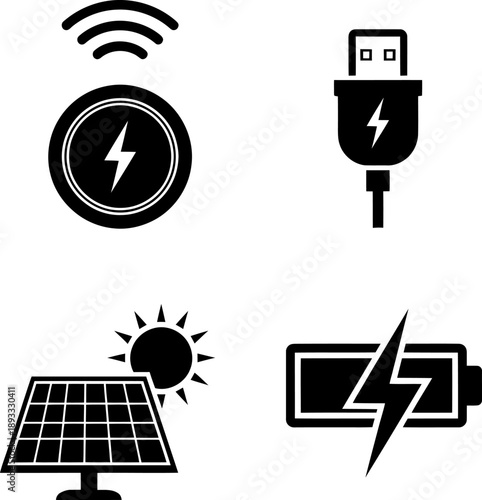Various methods of charging devices Vector