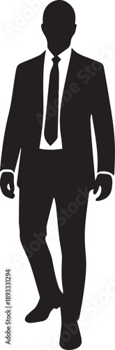 Businessman silhouette vector illustration formal attire business professional suit and tie