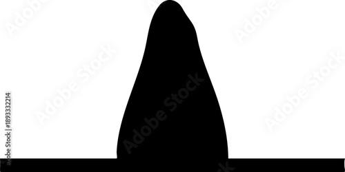 Cypress knee silhouette isolated on white background minimalist swamp pneumatophore vertical root botanical nature illustration