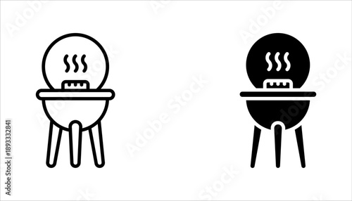 BBQ icon set. Grilling icon set. Grill bbq vector icon set. vector illustration on white background