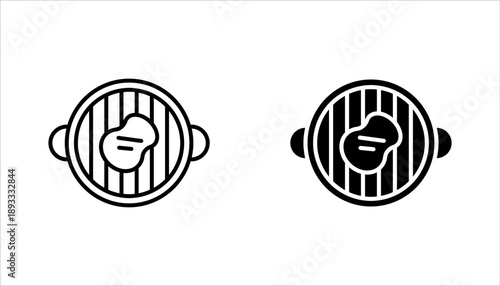 BBQ icon set. Grilling icon set. Grill bbq vector icon set. vector illustration on white background