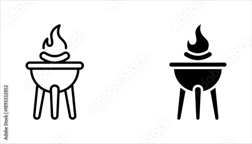 BBQ icon set. Grilling icon set. Grill bbq vector icon set. vector illustration on white background