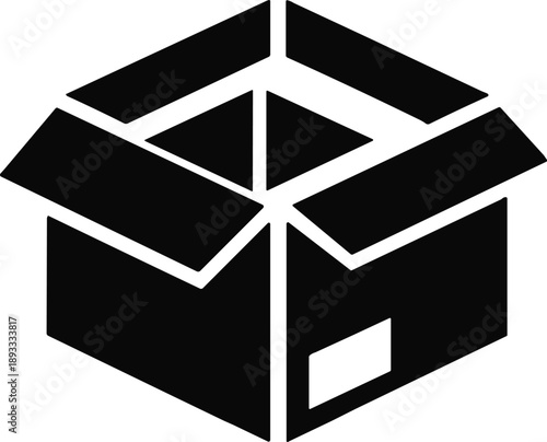 Box delivery icon. Shopping package box. Cardboard box icon in flat style.