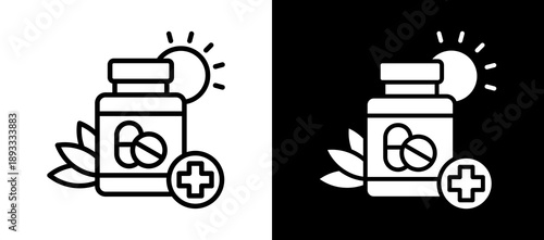Daily Supplements whiteblack icon
