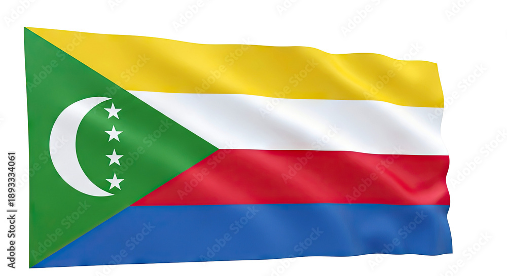 Obraz premium Flag of Comoros Waving