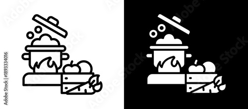 Fresh Cooking whiteblack icon