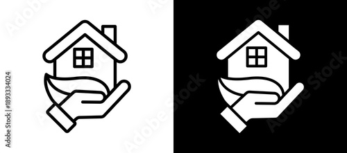 Green Living whiteblack icon