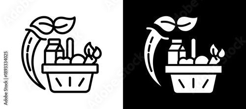 Healthy Shopping whiteblack icon