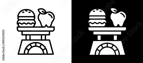 Meal Balance whiteblack icon