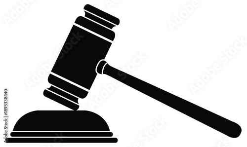 Judge Gavel Silhouette Icon Set Vector – Law, Legal Justice, Courtroom, Auction Hammer Symbols