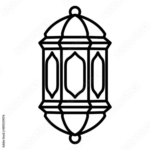 Wallpaper Mural Ramadan Lantern Fanous Outline Icon for Islamic Decoration Torontodigital.ca
