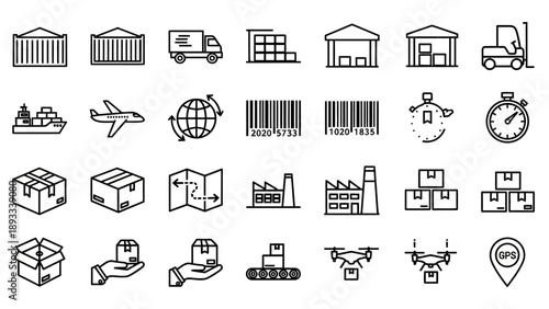 Logistics Icons Collection for Shipping and Delivery.