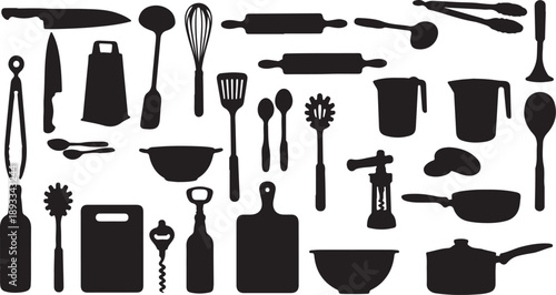 Kitchen Utensils Silhouette S...