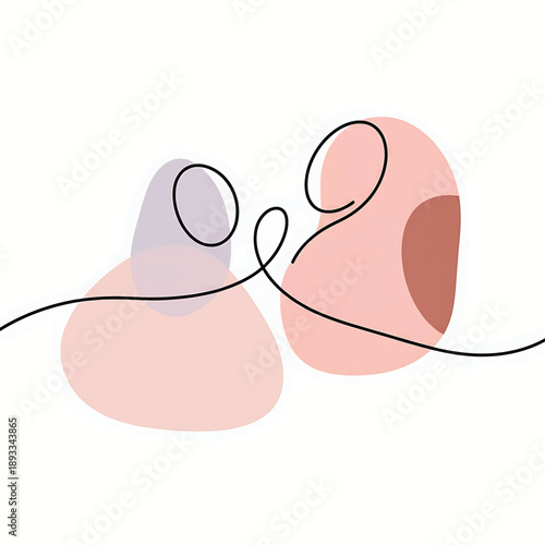 Baby feet vector illustration in pink with mother and family theme