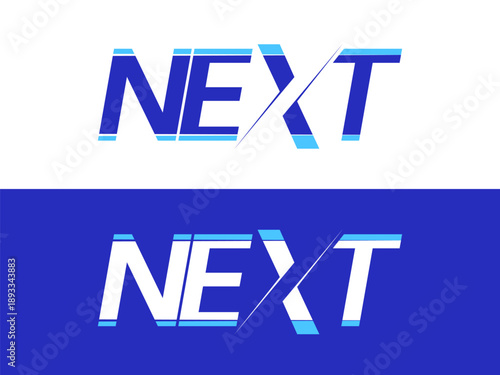 Modern NEXT Letter Logo Typography Design with Slanted Typography and Arrow Elements Forming X Shapes Representing Digital Transformation, Future Progress, and Artificial Intelligence Innovation.