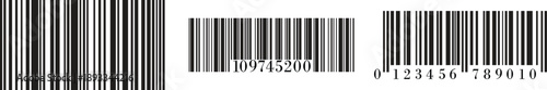 Barcode icon set vector illustration for scanning retail product identification, digital inventory tracking, modern flat design symbol set collection group for web app print use.