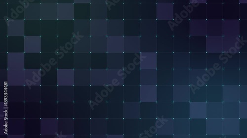 Abstract grid pattern with glowing dots on dark shades of blue and purple