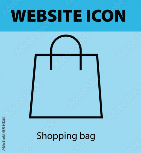 A classic shopping bag outline icon.