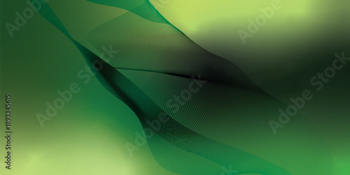 DarkGreen and YellowGreen abstract shape grainy gradient background with black backdrop and noisy texture for wide banner poster and header design