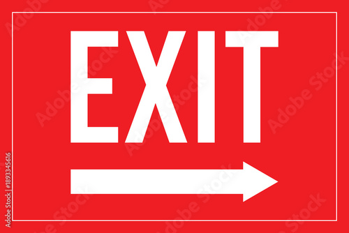 Exit sign with right arrow