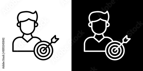 Niche Market Icon Of Line Black And White Style