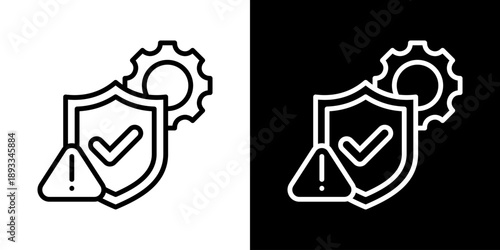 Risk Management Icon Of Line Black And White Style