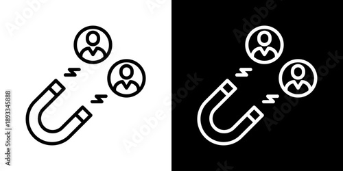 Customer Retention Icon Of Line Black And White Style