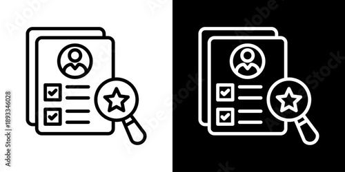 Performance Review Icon Of Line Black And White Style
