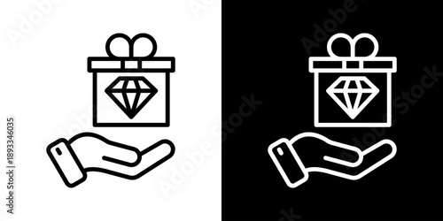 Value Proposition Icon Of Line Black And White Style