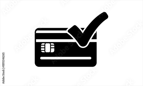 Credit Card with Checkmark Icon.