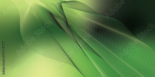 DarkGreen and YellowGreen abstract shape grainy gradient background with black backdrop and noisy texture for wide banner poster and header design