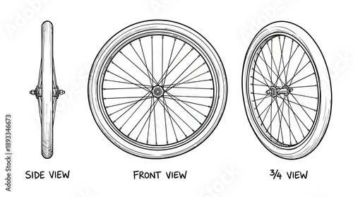 Side, Front, and 3/4 Views for Engineering, Technical Illustration, Studio Environment