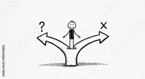 Person standing at a crossroads making a decision.
