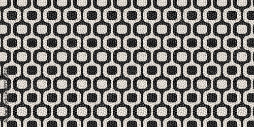 Ipanema sidewalk pattern with cobblestone texture. Leblon beach boardwalk in Brazilian Rio de Janeiro. Repeating print with optical illusion in Portuguese pavement style. Vector illustration.