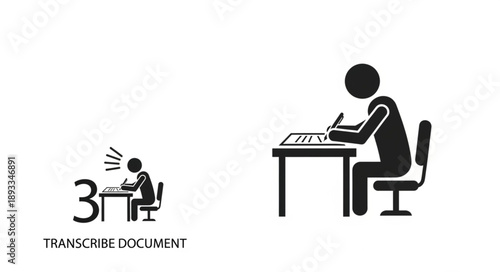 Person sitting at a desk writing on paper with a pen.