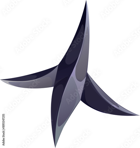 Corsair pirate cartoon caltrop spike weapon computer game icon. Medieval military accessory videogame isolated object, pirate weapon gaming vector icon. Corsair antique caltrop spike game cartoon item