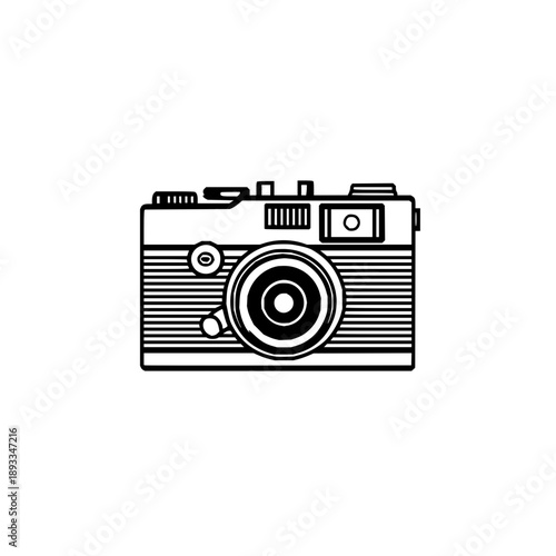 Vintage camera illustration for photography enthusiasts and retro design projects vector image