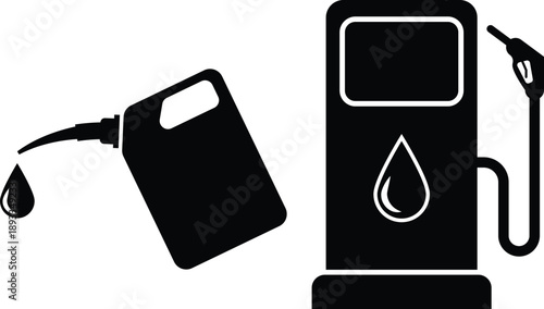 Fuel pump and gas can illustration