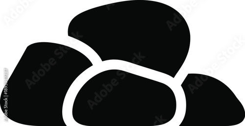 Rounded Stones Stacked Vector Icon, Natural Elements, Geology Symbol, Zen Garden Design, Minimalist Nature Graphic